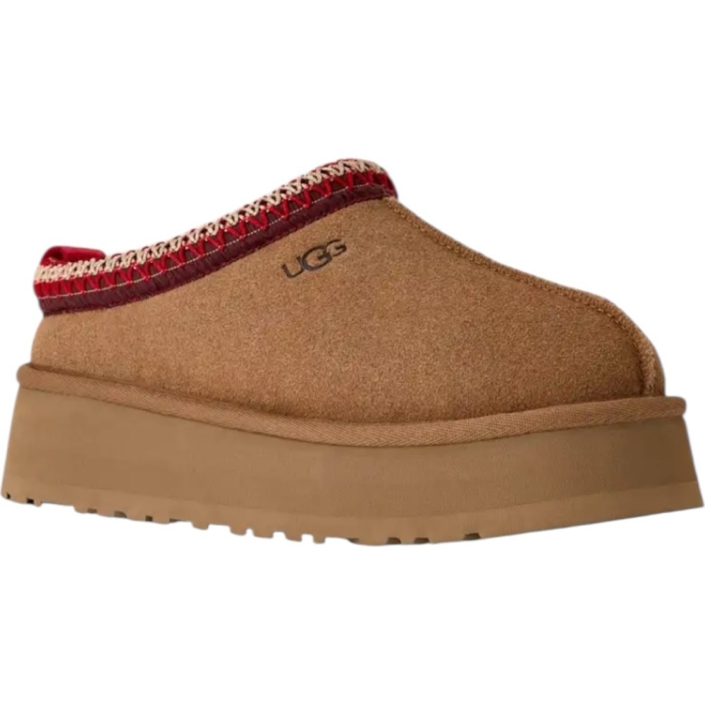 New in Box! Ugg Tazz II Platform Fur Mule Chestnut Size 9 Mule - Picture 2 of 13